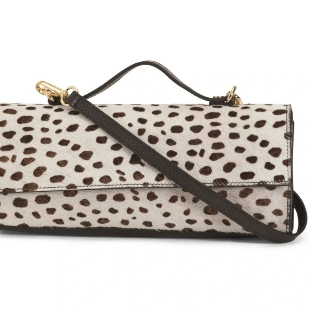 Divina Firenze leather spotted Dalmatian clutch/crossbody. Made in Italy. - Picture 2 of 4